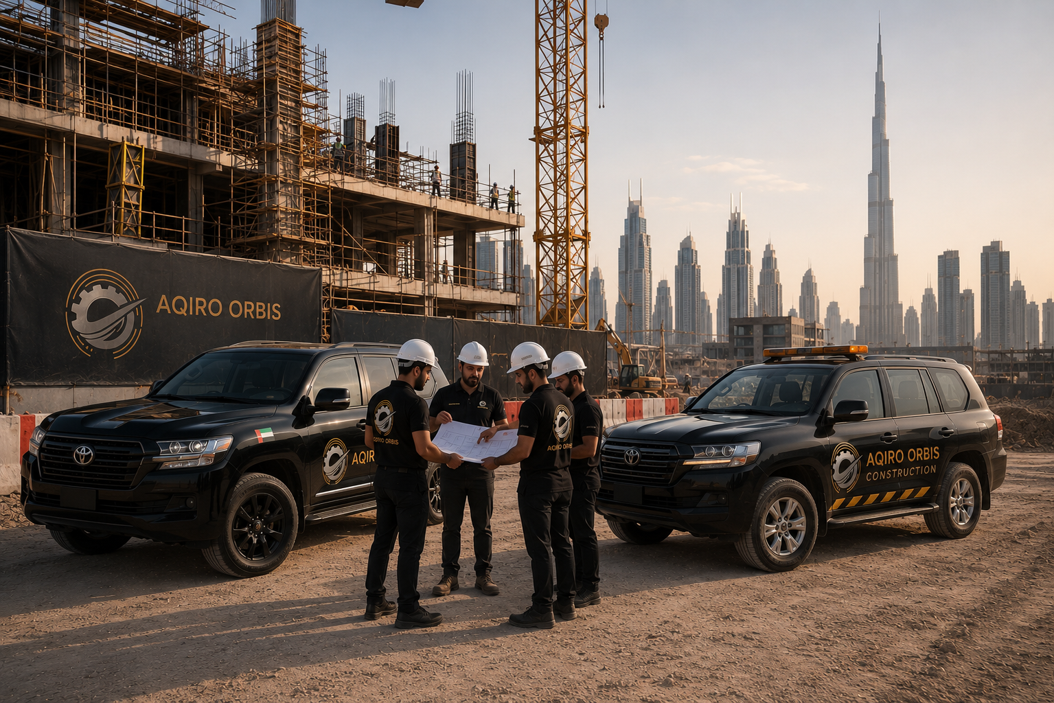 AQIRO ORBIS — Engineering team with Dubai skyline backdrop